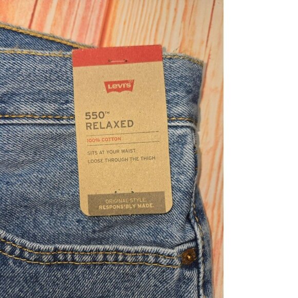 Levis Mens 550 Relaxed Fit Jeans 38x30 Blue Denim NWT - Picture 5 of 9